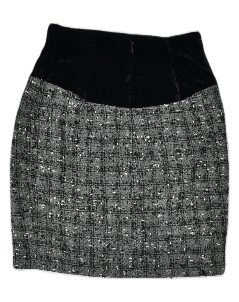 LORETTA DI LORENZO Womens High Waist Pencil Skirt UK 12 Medium W26 Grey | Vintage | Thrift | Second-Hand | Used Clothing | Messina Hembry 