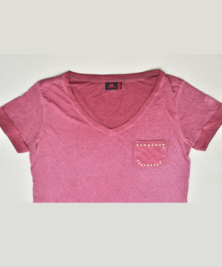 KAPPA Womens T-Shirt Top UK 18 XL Pink | Vintage | Thrift | Second-Hand | Used Clothing | Messina Hembry 