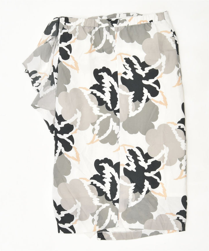 REISS Womens Straight Skirt UK 6 XS W26 Grey Floral | Vintage | Thrift | Second-Hand | Used Clothing | Messina Hembry 