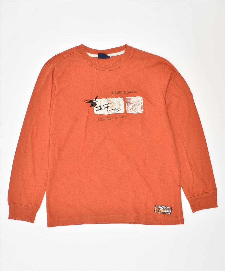 CHAMPION Boys Graphic Top Long Sleeve 11-12 Years Orange Cotton | Vintage | Thrift | Second-Hand | Used Clothing | Messina Hembry 