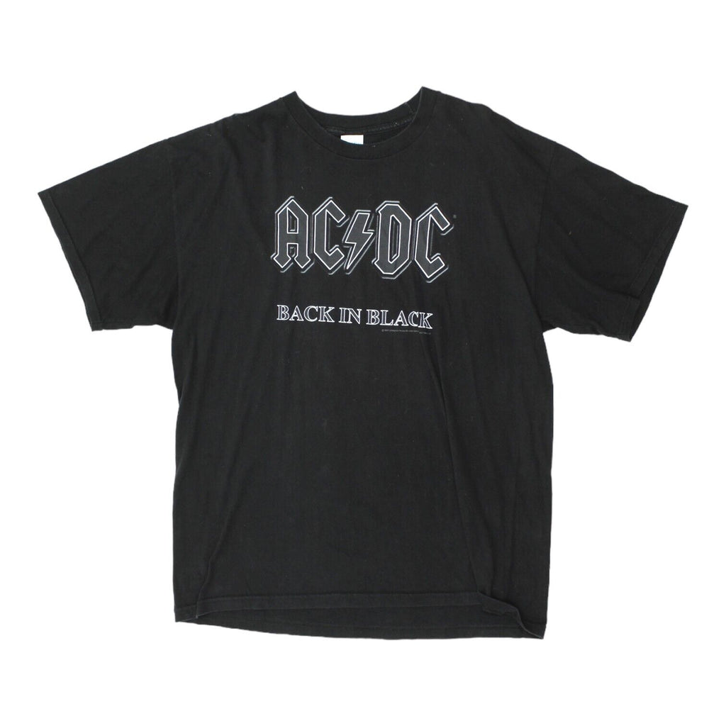 AC/DC Back In Black Mens Tshirt | Vintage Rock Music Band Tee VTG | Vintage Messina Hembry | Thrift | Second-Hand Messina Hembry | Used Clothing | Messina Hembry 