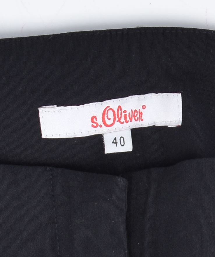 OLIVER Womens Straight Casual Trousers EU 40 Medium W32 L25 Black Viscose | Vintage | Thrift | Second-Hand | Used Clothing | Messina Hembry 