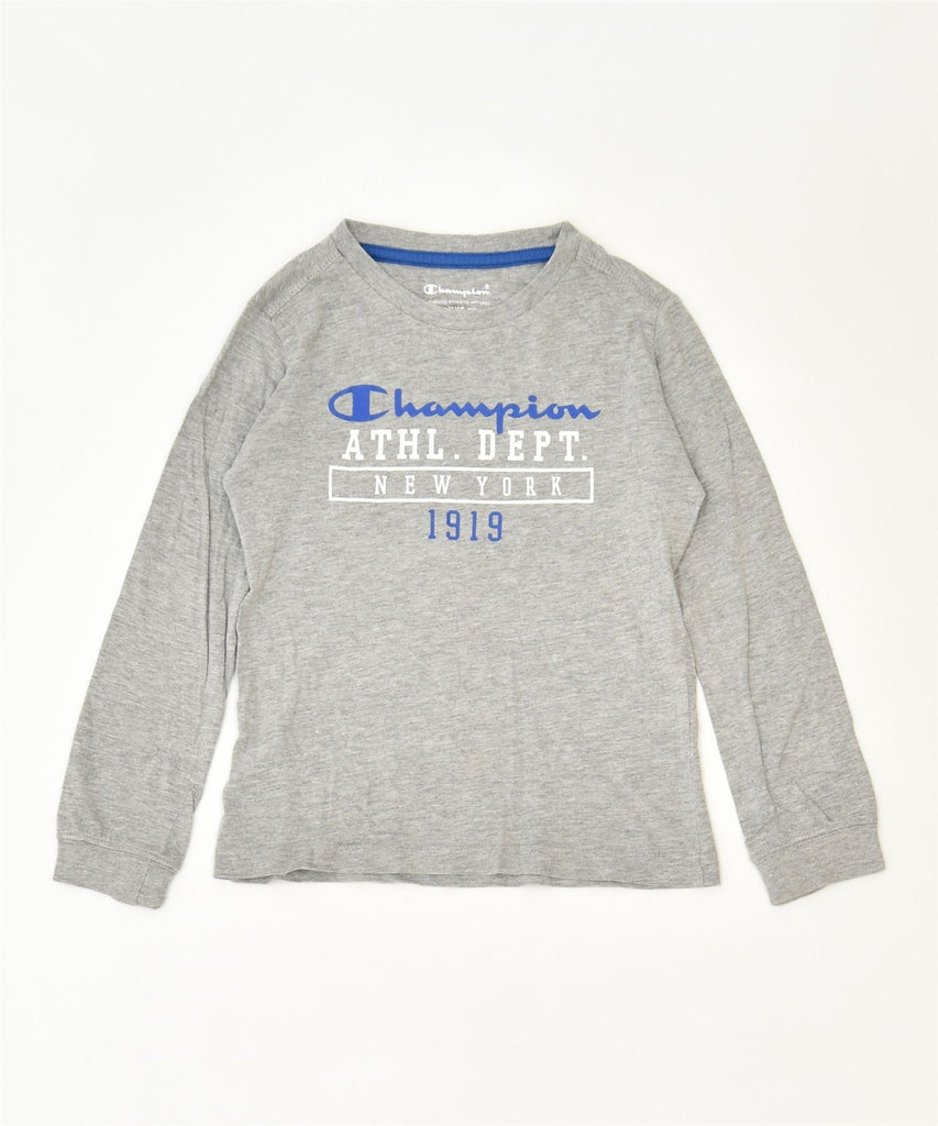 CHAMPION Boys Graphic Top Long Sleeve 3-4 Years 2XS Grey Cotton Classic | Vintage | Thrift | Second-Hand | Used Clothing | Messina Hembry 