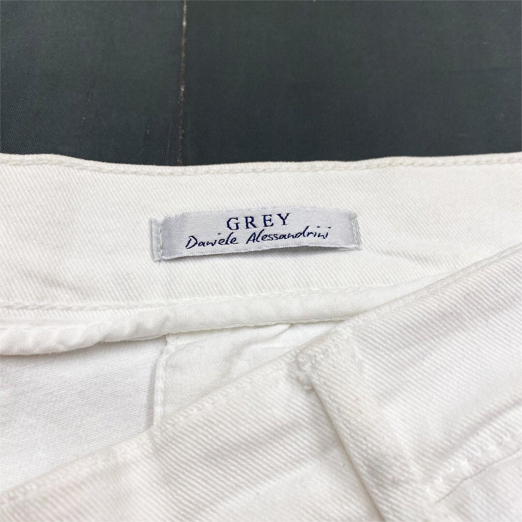 Daniele Alessandrini Stretchy Distressed Jeans | Luxury Designer White W36 | Vintage Messina Hembry | Thrift | Second-Hand Messina Hembry | Used Clothing | Messina Hembry 