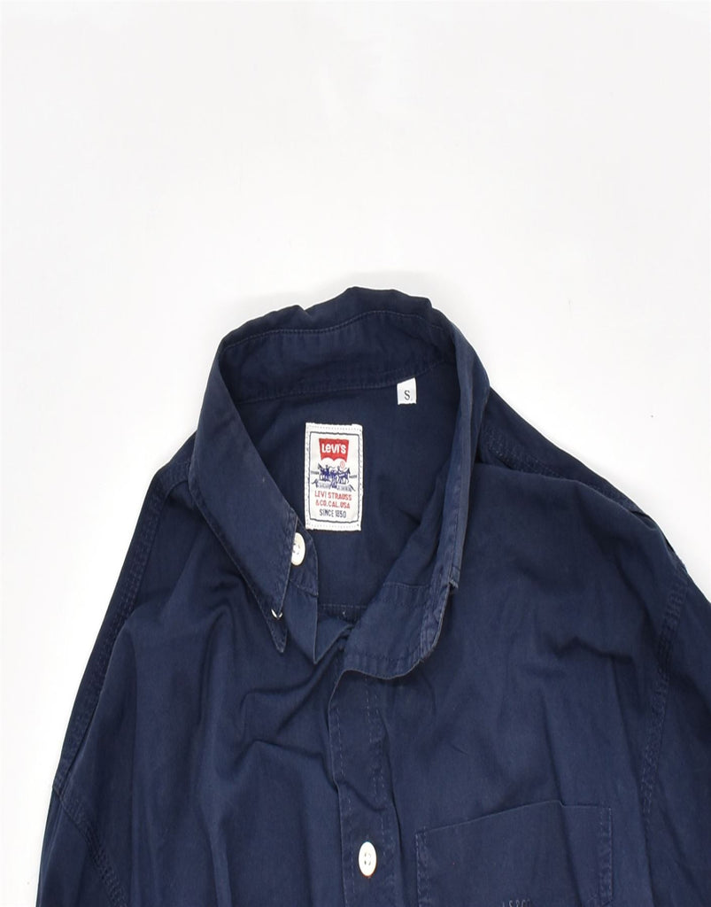 LEVI'S Mens Shirt Small Navy Blue Cotton | Vintage | Thrift | Second-Hand | Used Clothing | Messina Hembry 