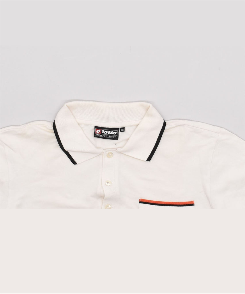 LOTTO Boys Polo Shirt 15-16 Years 2XL White Cotton | Vintage | Thrift | Second-Hand | Used Clothing | Messina Hembry 