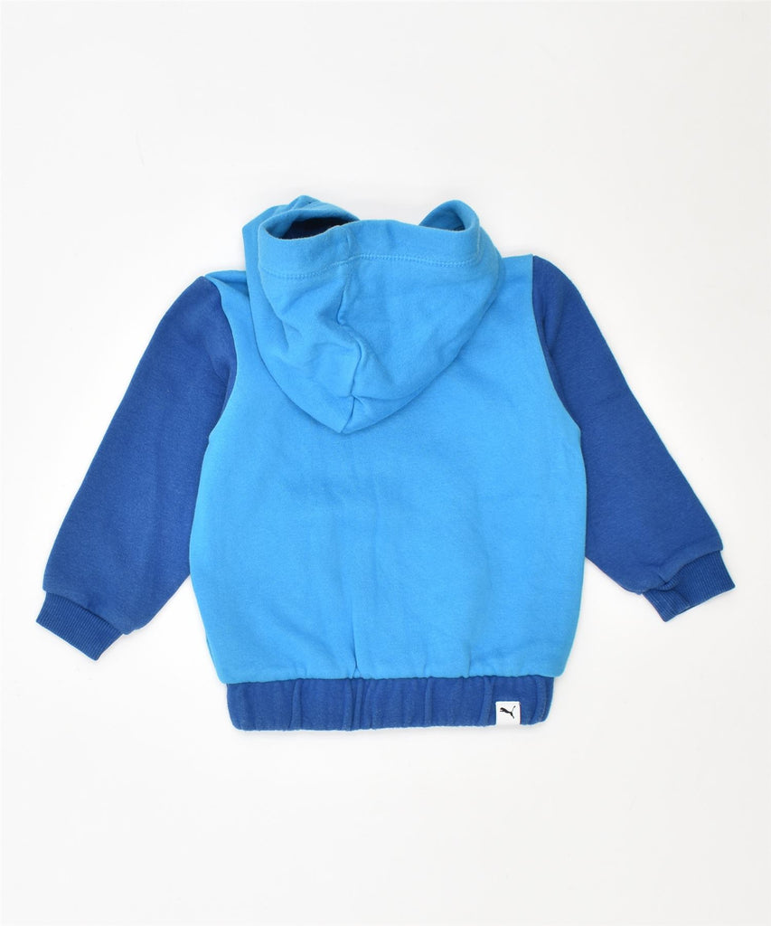 PUMA Boys Zip Hoodie Sweater 6-9 Months Blue Colourblock Cotton | Vintage | Thrift | Second-Hand | Used Clothing | Messina Hembry 