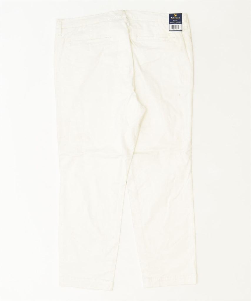 NAUTICA Womens Slim Chino Trousers US 14 2XL W36 L27 White Cotton Classic | Vintage | Thrift | Second-Hand | Used Clothing | Messina Hembry 