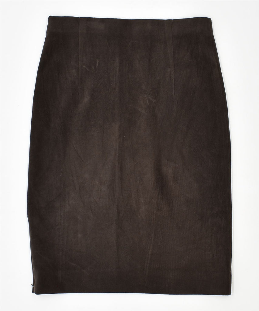 VINTAGE Womens Pencil Skirt IT 42 Medium W29 Brown Viscose | Vintage | Thrift | Second-Hand | Used Clothing | Messina Hembry 