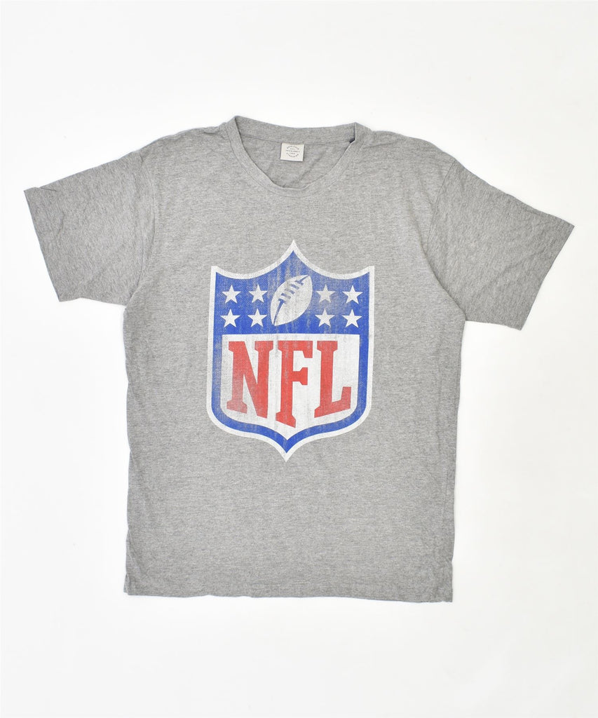 JACK & JONES Mens NFL Graphic T-Shirt Top Small Grey Cotton | Vintage | Thrift | Second-Hand | Used Clothing | Messina Hembry 