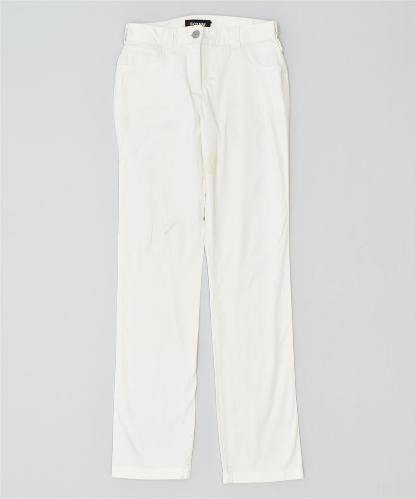 COLMAR Womens Slim Casual Trousers IT 42 Medium W29 L34 White Cotton | Vintage | Thrift | Second-Hand | Used Clothing | Messina Hembry 