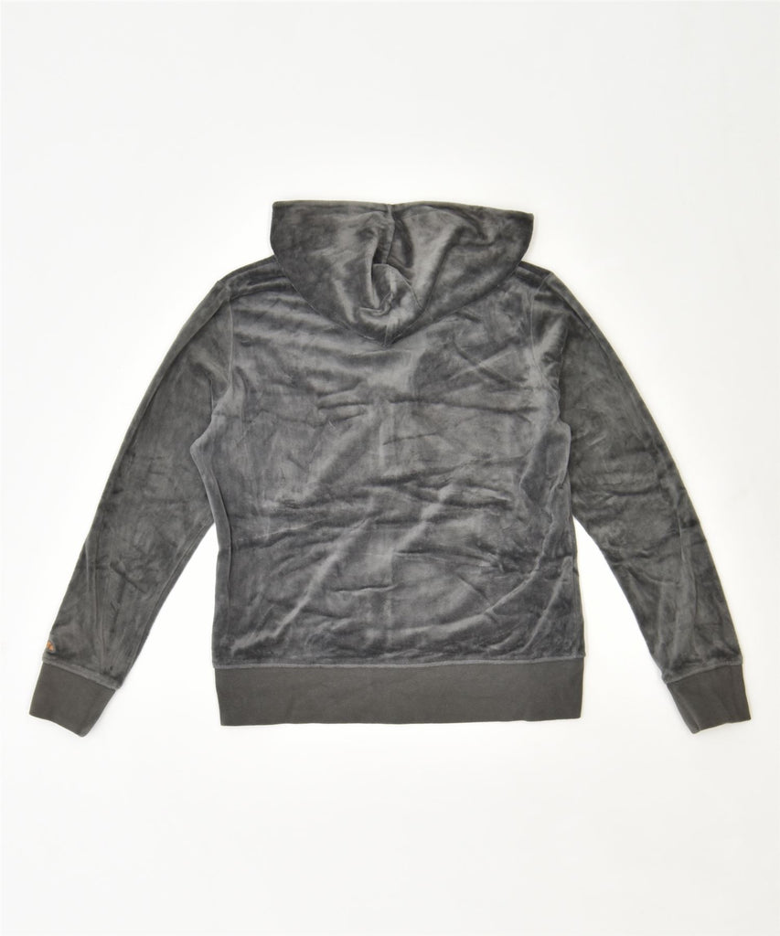 ELLESSE Womens Zip Hoodie Sweater UK 12 Medium Grey Colourblock Cotton | Vintage | Thrift | Second-Hand | Used Clothing | Messina Hembry 