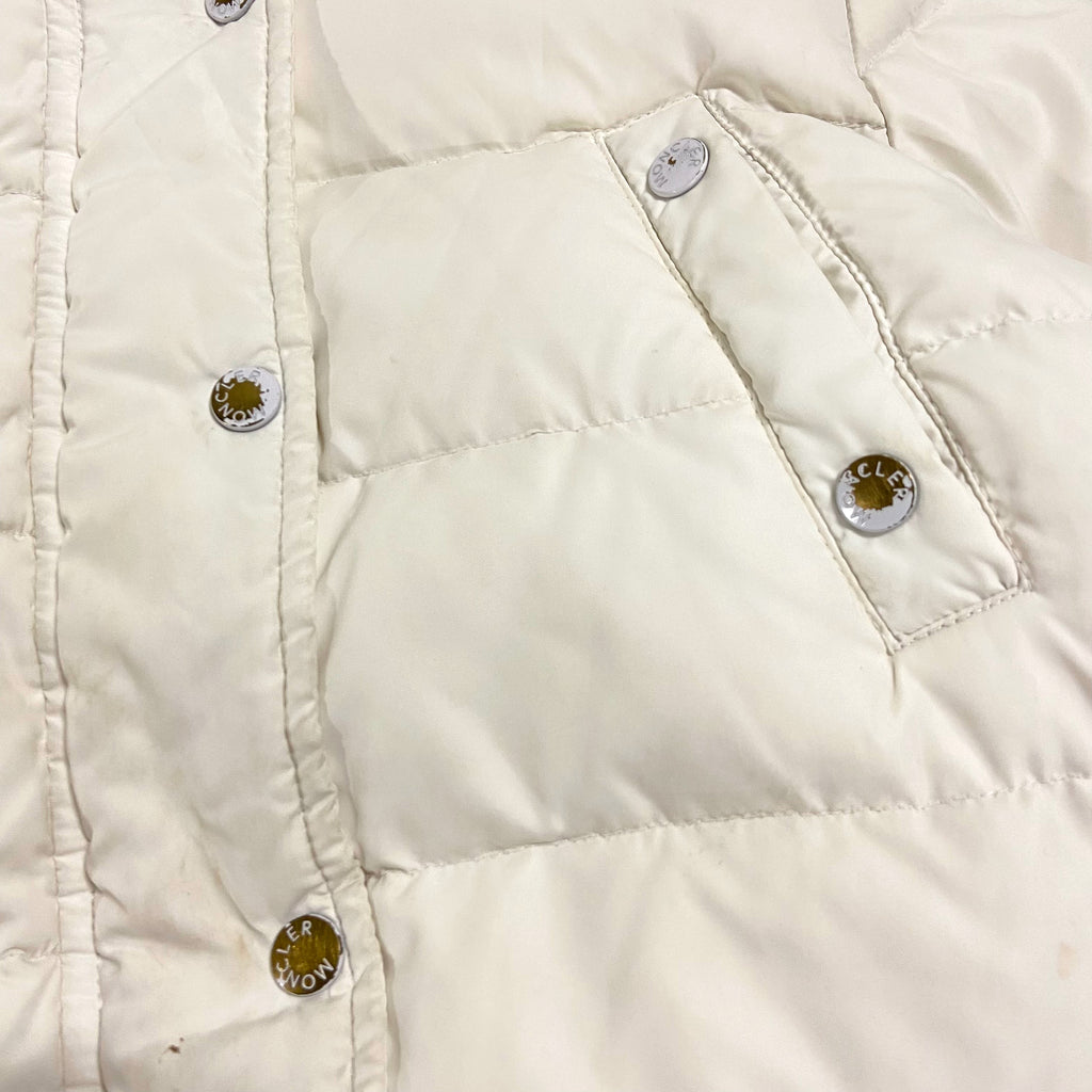 Moncler Kids Long Puffer Coat | Vintage High End Designer Padded Jacket White | Vintage Messina Hembry | Thrift | Second-Hand Messina Hembry | Used Clothing | Messina Hembry 