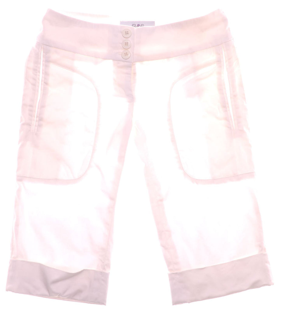 PATRIZIA PEPE Girls Chino Capri Trouser 9-10 Years Medium W24 White Cotton | Vintage | Thrift | Second-Hand | Used Clothing | Messina Hembry 