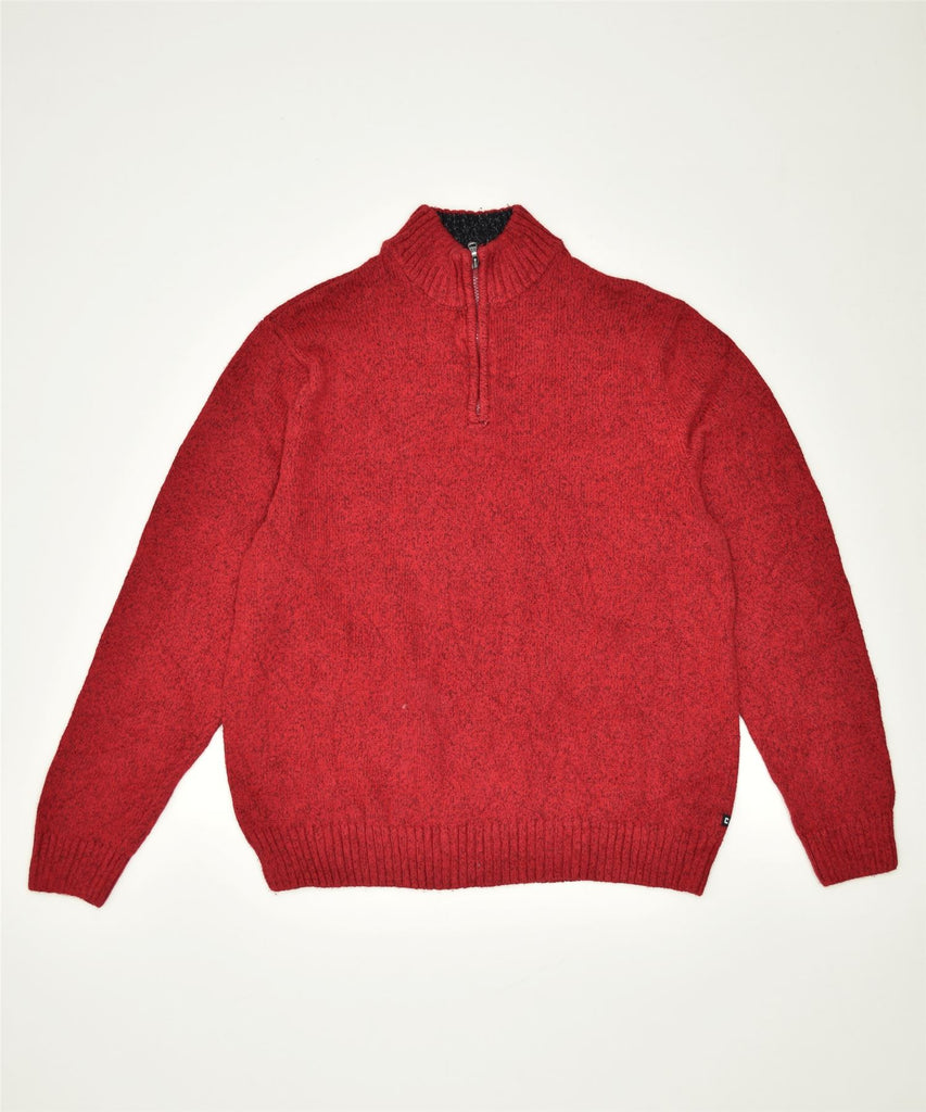 CHAPS Mens Zip Neck Jumper Sweater 2XL Red Cotton | Vintage | Thrift | Second-Hand | Used Clothing | Messina Hembry 