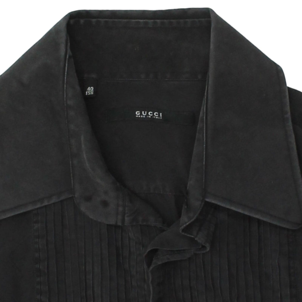 Gucci Formal Dress Shirt | Vintage High End Luxury Designer Black VTG | Vintage Messina Hembry | Thrift | Second-Hand Messina Hembry | Used Clothing | Messina Hembry 