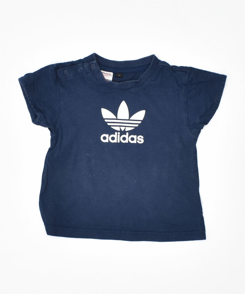 ADIDAS Boys Graphic T-Shirt Top 9-12 Months Blue Cotton | Vintage | Thrift | Second-Hand | Used Clothing | Messina Hembry 