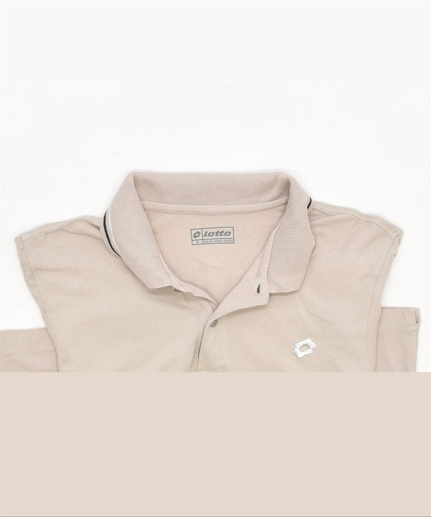 LOTTO Mens Polo Shirt Small Beige Cotton | Vintage | Thrift | Second-Hand | Used Clothing | Messina Hembry 