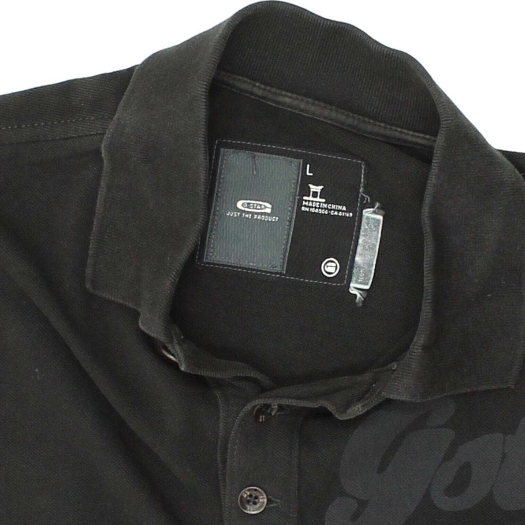 G-Star Mens Black Polo Shirt | Vintage Luxury High End Designer Top VTG | Vintage Messina Hembry | Thrift | Second-Hand Messina Hembry | Used Clothing | Messina Hembry 