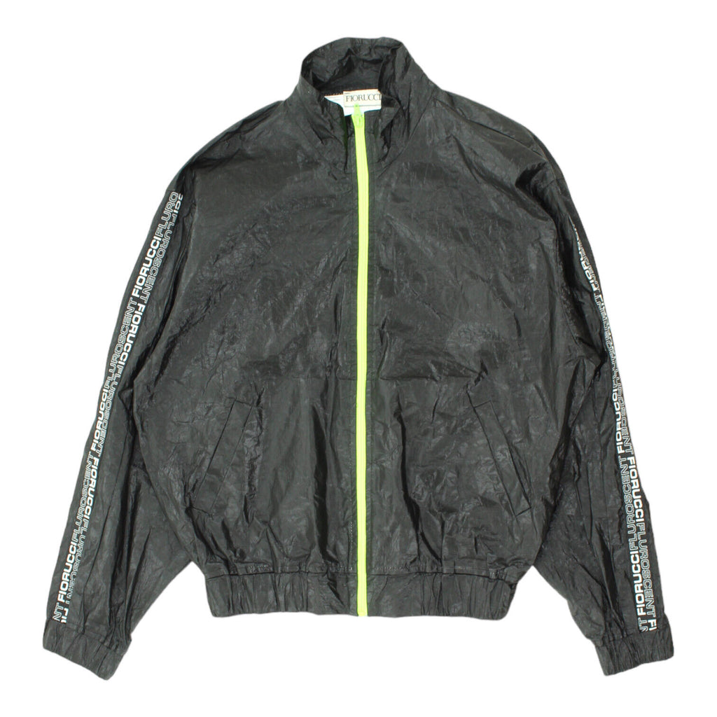 Fiorucci Fluroscent Mens Black Lightweight Black Rain Jacket | Designer VTG | Vintage Messina Hembry | Thrift | Second-Hand Messina Hembry | Used Clothing | Messina Hembry 