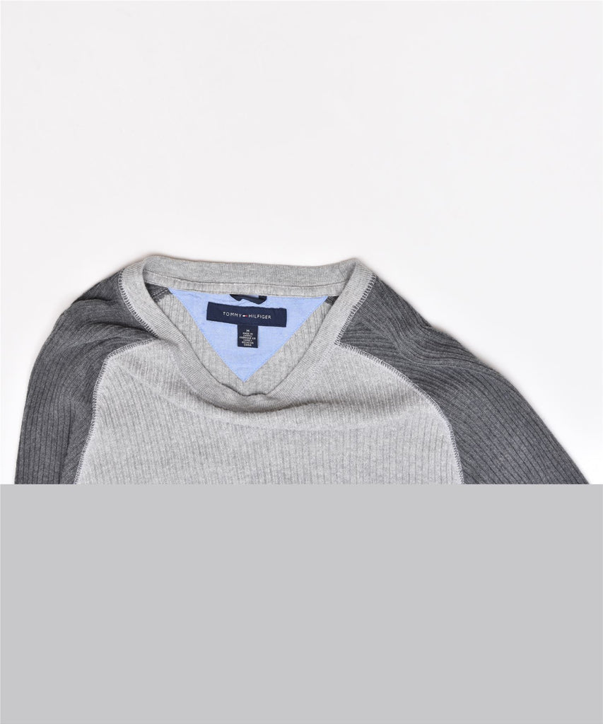 TOMMY HILFIGER Mens Crew Neck Jumper Sweater Medium Grey Cotton | Vintage | Thrift | Second-Hand | Used Clothing | Messina Hembry 