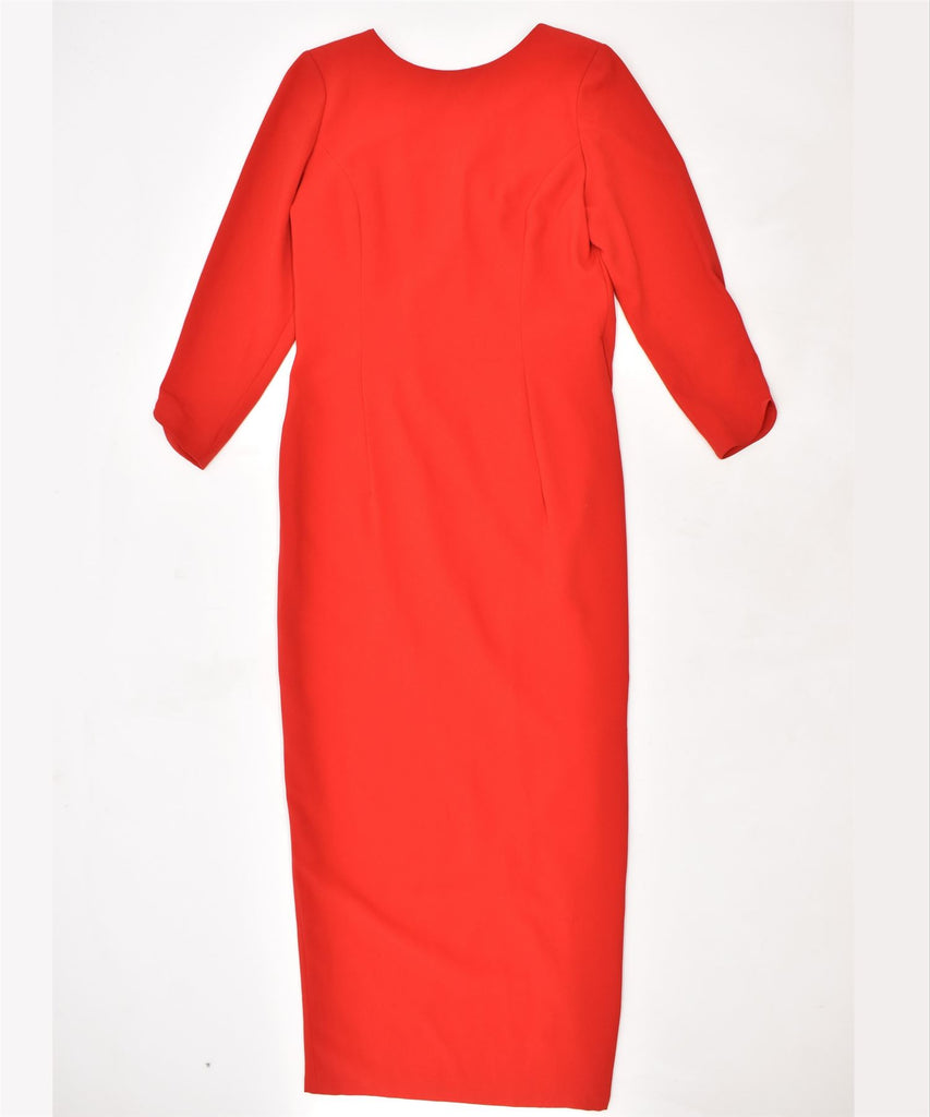 BELLVILLE SASSOON Womens Maxi Dress UK 14 Medium Red Polyester | Vintage | Thrift | Second-Hand | Used Clothing | Messina Hembry 