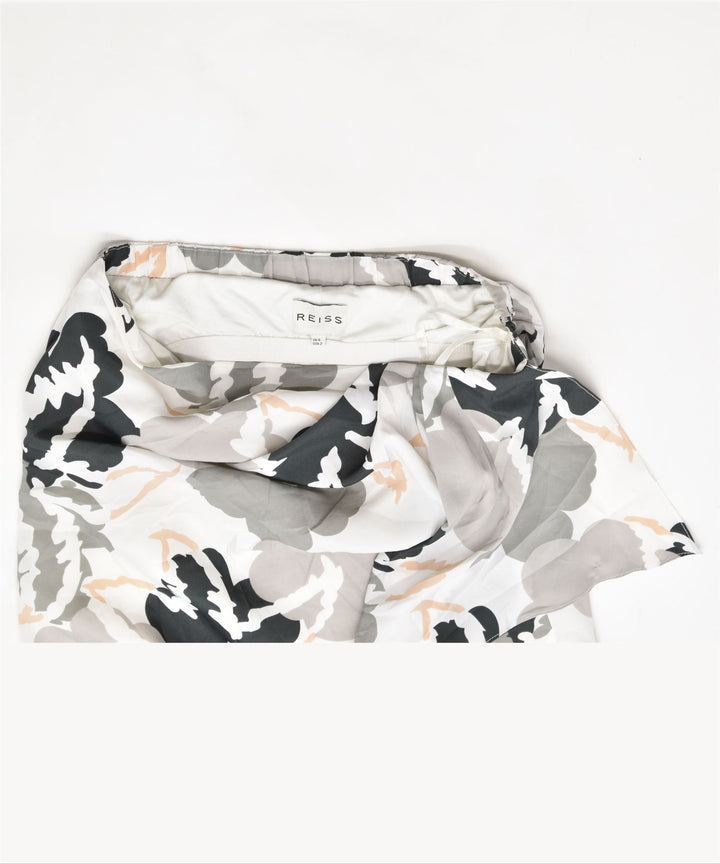 REISS Womens Straight Skirt UK 6 XS W26 Grey Floral | Vintage | Thrift | Second-Hand | Used Clothing | Messina Hembry 