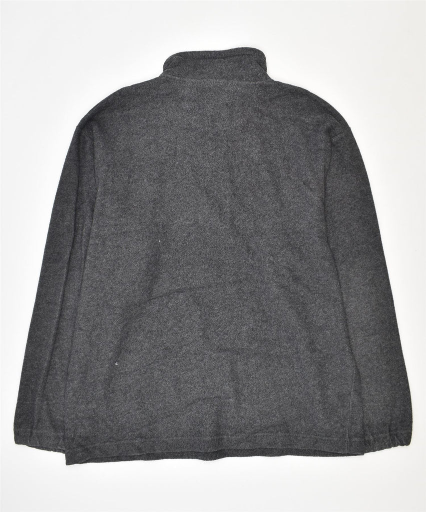 J. CREW Mens Zip Neck Fleece Jumper Large Grey Polyester | Vintage | Thrift | Second-Hand | Used Clothing | Messina Hembry 