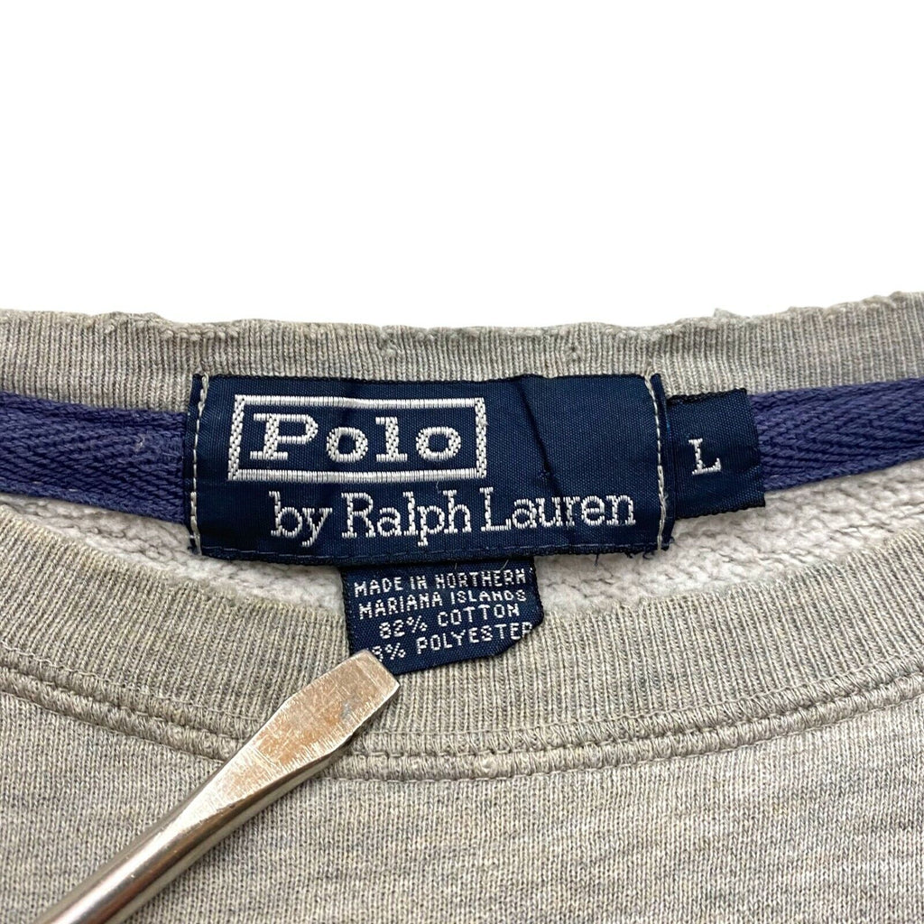 Polo by Ralph Lauren Embroidered Logo Sweatshirt | Vintage 90s Designer Grey VTG | Vintage Messina Hembry | Thrift | Second-Hand Messina Hembry | Used Clothing | Messina Hembry 