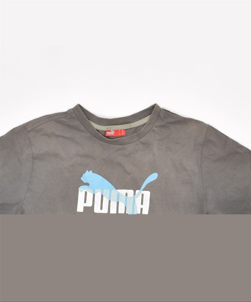 PUMA Womens Graphic T-Shirt Top UK 14 Medium Grey Cotton | Vintage | Thrift | Second-Hand | Used Clothing | Messina Hembry 