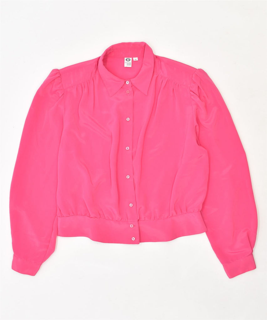 C & A Womens Shirt Blouse IT 46 Large Pink Polyester Vintage | Vintage | Thrift | Second-Hand | Used Clothing | Messina Hembry 