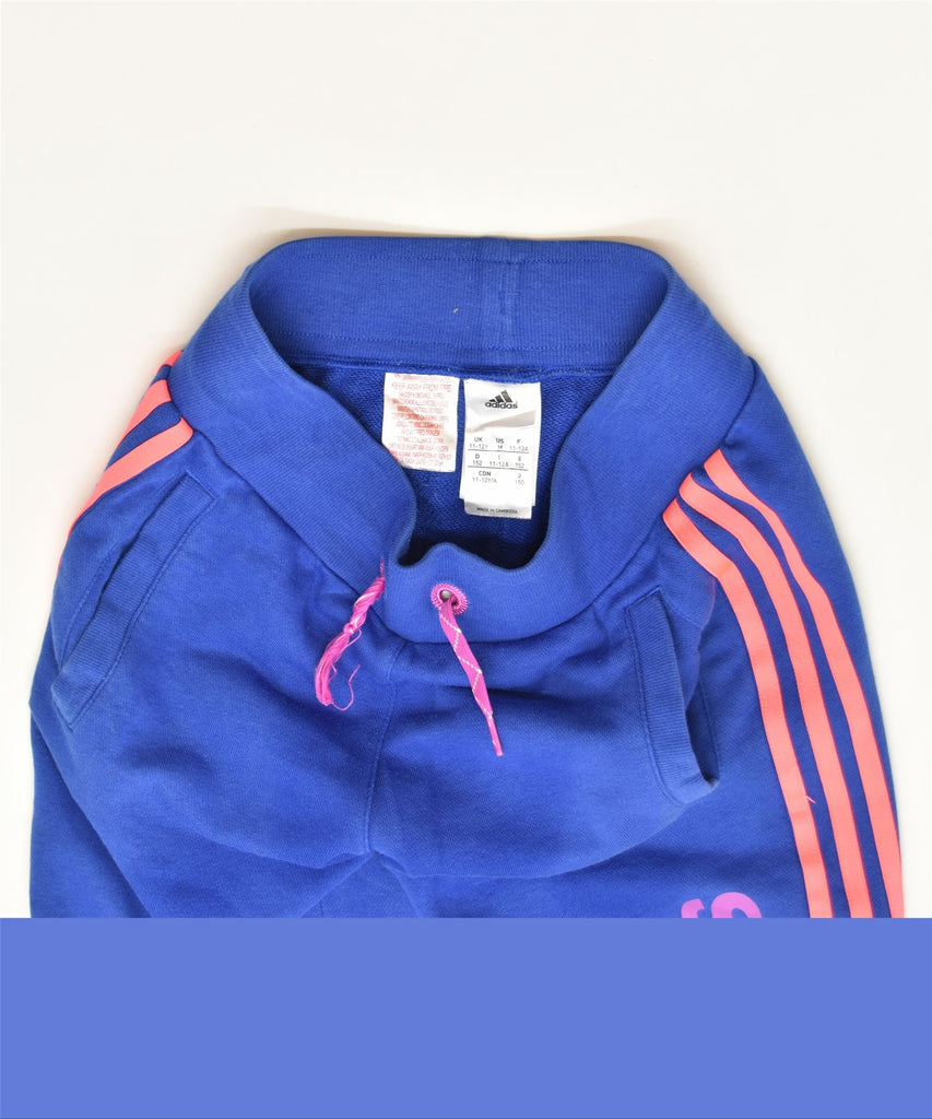 ADIDAS Girls Graphic Capri Tracksuit Trousers 11-12 Years Blue Sports | Vintage | Thrift | Second-Hand | Used Clothing | Messina Hembry 