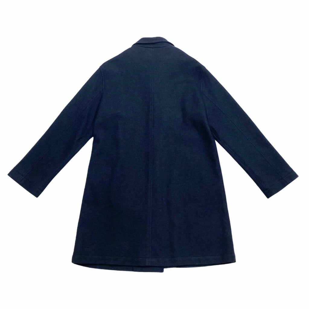 Gianfranco Ferre Studio Women's Long Wool Coat | Vintage Designer Navy Blue VTG | Vintage Messina Hembry | Thrift | Second-Hand Messina Hembry | Used Clothing | Messina Hembry 