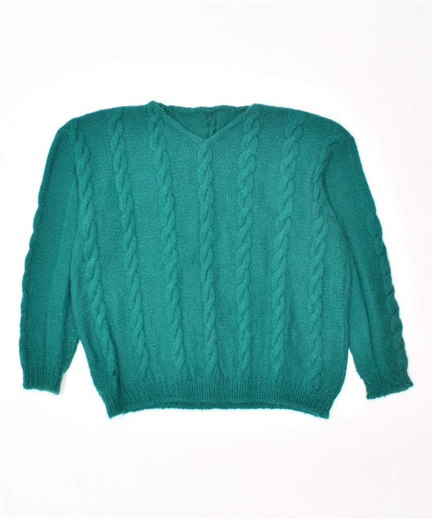 VINTAGE Womens V-Neck Jumper Sweater UK 18 XL Green | Vintage | Thrift | Second-Hand | Used Clothing | Messina Hembry 