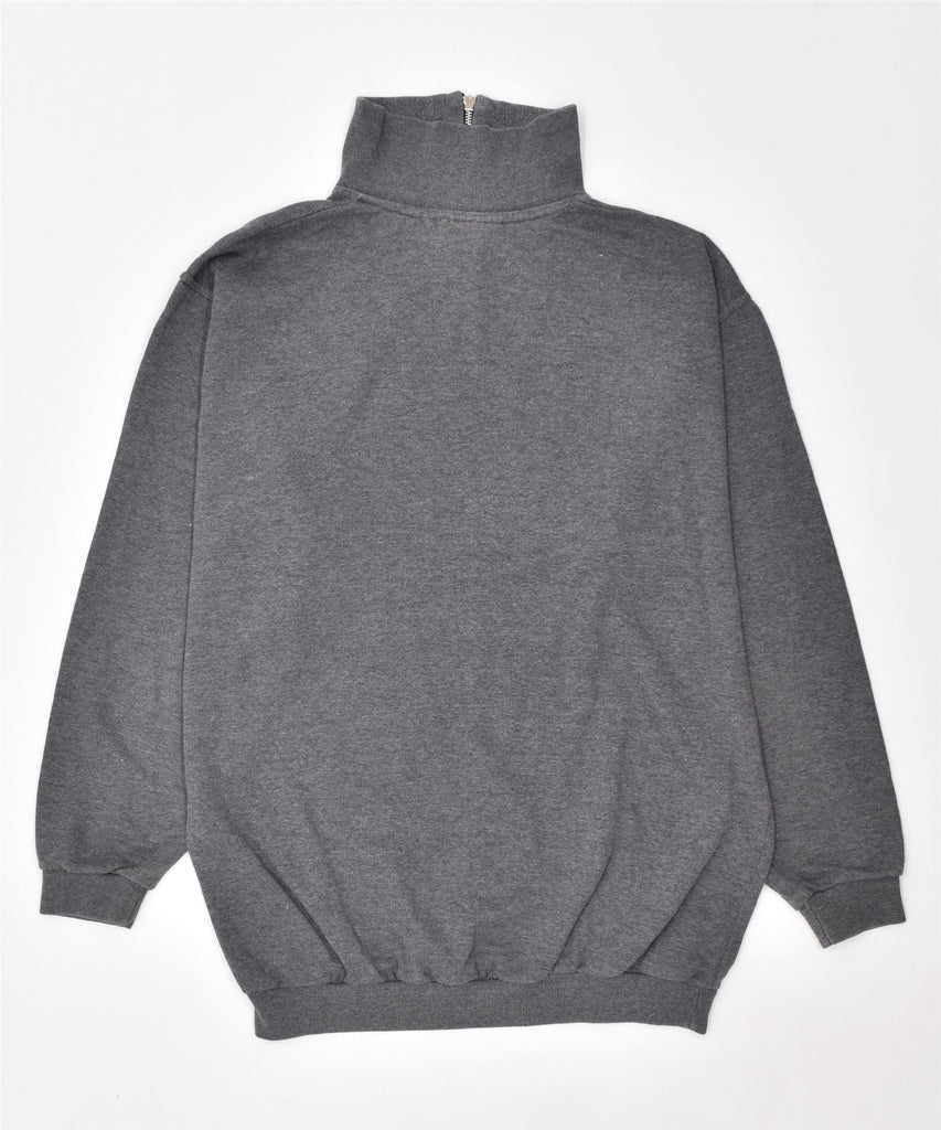 EMILIO VESPUCCI Mens Zip Neck Sweatshirt Jumper Large Grey Cotton | Vintage | Thrift | Second-Hand | Used Clothing | Messina Hembry 