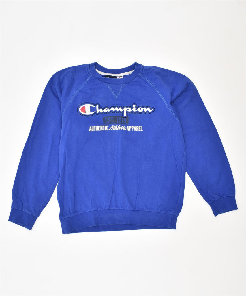 CHAMPION Boys Sweatshirt Jumper 9-10 Years Medium Blue | Vintage | Thrift | Second-Hand | Used Clothing | Messina Hembry 