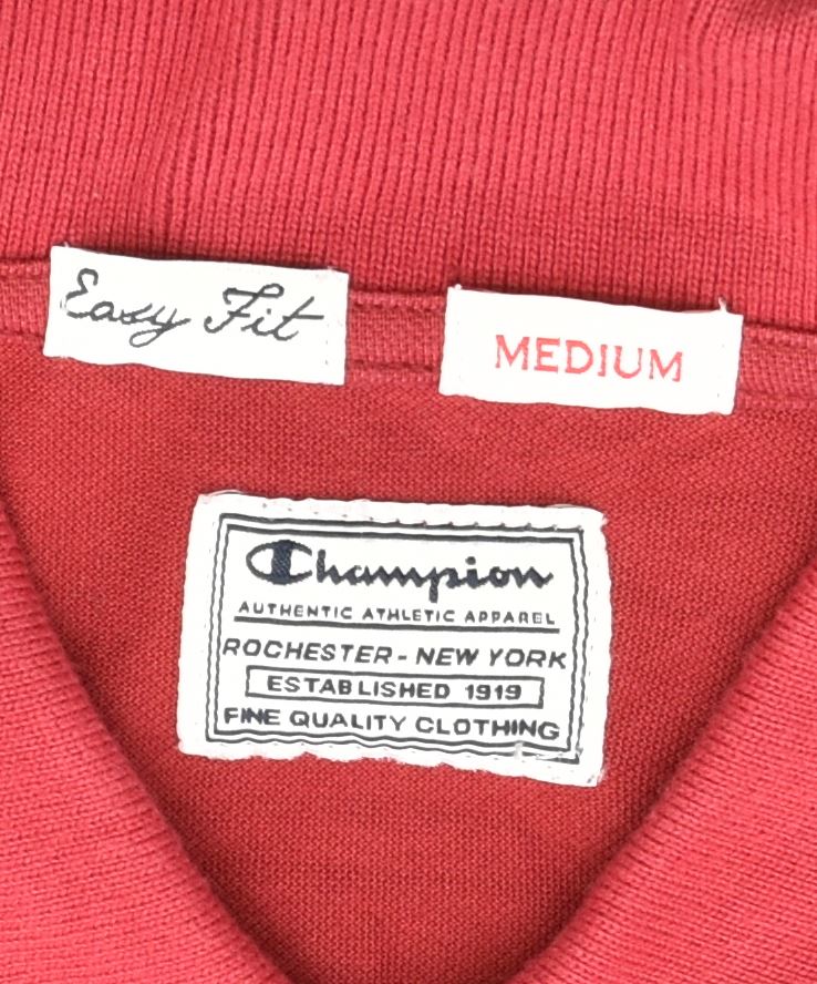 CHAMPION Mens Easy Fit Polo Shirt Medium Red Cotton | Vintage | Thrift | Second-Hand | Used Clothing | Messina Hembry 