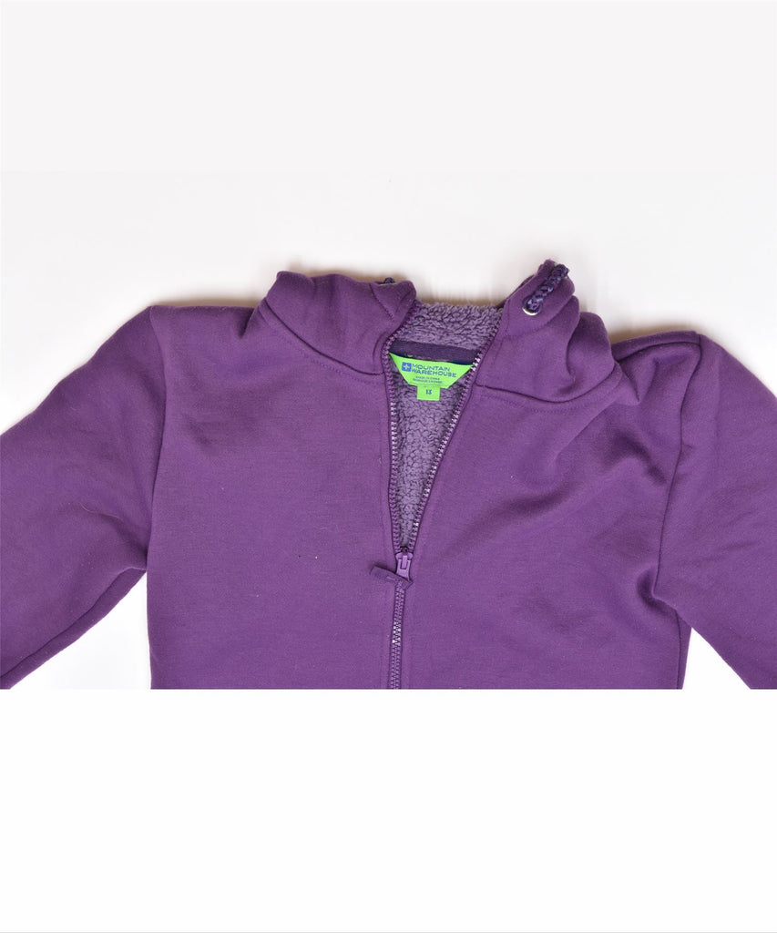 MOUTAIN WAREHOUSE Girls Zip Hoodie Sweater 12-13 Years Purple Polyester | Vintage | Thrift | Second-Hand | Used Clothing | Messina Hembry 