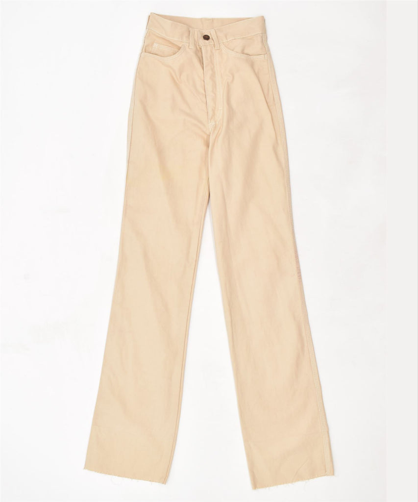 GULP Womens High Waist Casual Trousers IT 40 Small W24 L34 Beige Cotton | Vintage | Thrift | Second-Hand | Used Clothing | Messina Hembry 