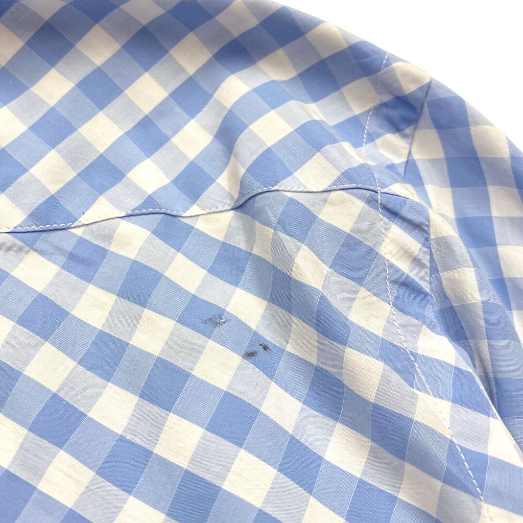 Etro Gingham Button Down Collar Shirt | Vintage High End Designer Blue White VTG | Vintage Messina Hembry | Thrift | Second-Hand Messina Hembry | Used Clothing | Messina Hembry 