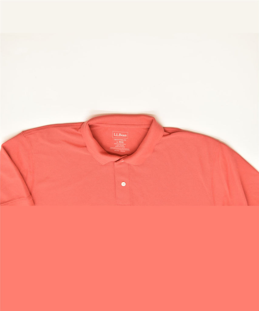 L.L.BEAN Mens Polo Shirt Large Pink Cotton Classic | Vintage | Thrift | Second-Hand | Used Clothing | Messina Hembry 