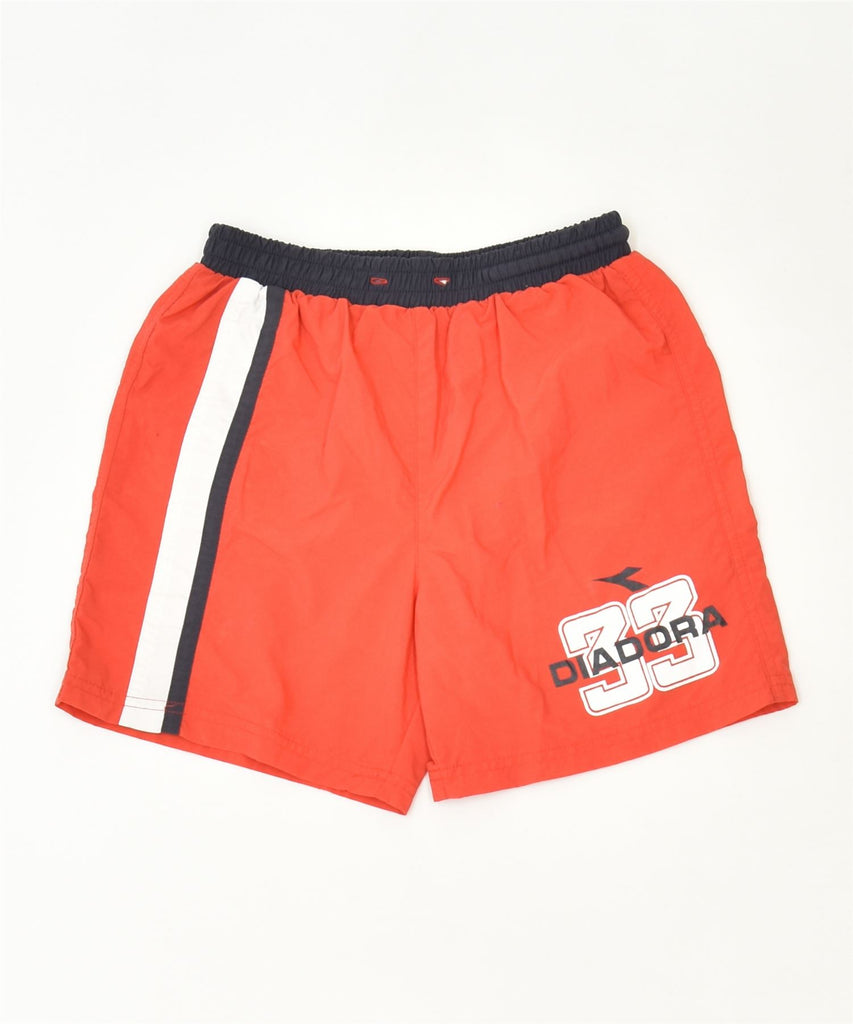 DIADORA Girls Sport Shorts 10-11 Years Large Red Colourblock Nylon Sports | Vintage | Thrift | Second-Hand | Used Clothing | Messina Hembry 