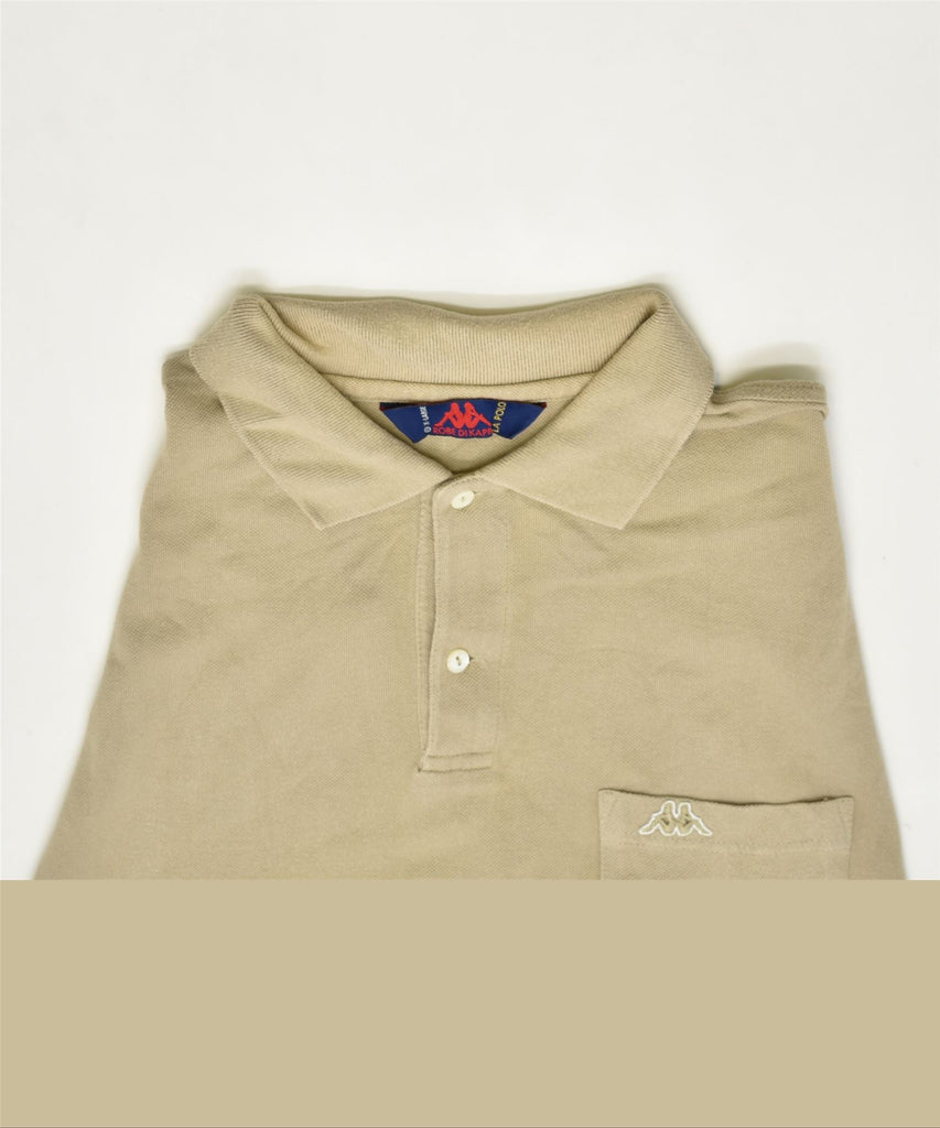 KAPPA Mens Polo Shirt XL Beige Cotton | Vintage | Thrift | Second-Hand | Used Clothing | Messina Hembry 
