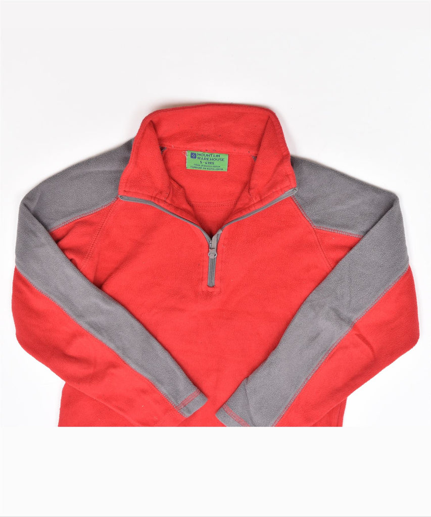 MOUNTAIN WAREHOUSE Boys Fleece Zip Neck Jumper Sweater 5-6 Years Red | Vintage | Thrift | Second-Hand | Used Clothing | Messina Hembry 