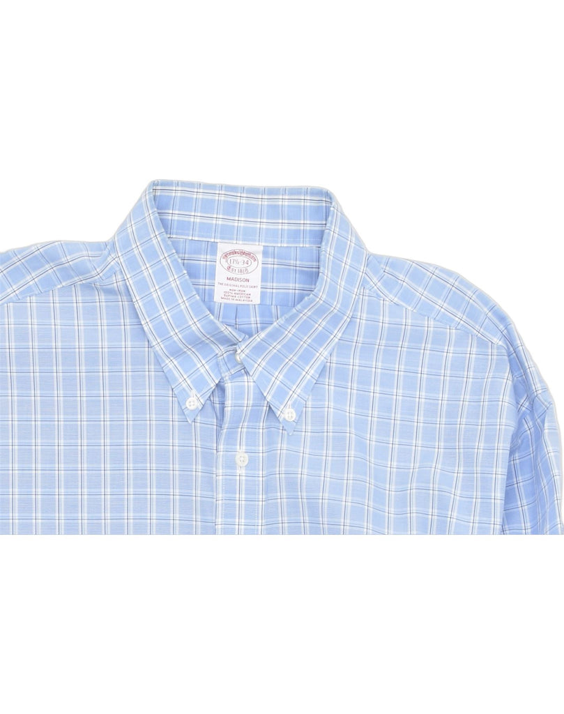 MADISON Mens Shirt Size 17 XL Blue Check Cotton | Vintage | Thrift | Second-Hand | Used Clothing | Messina Hembry 