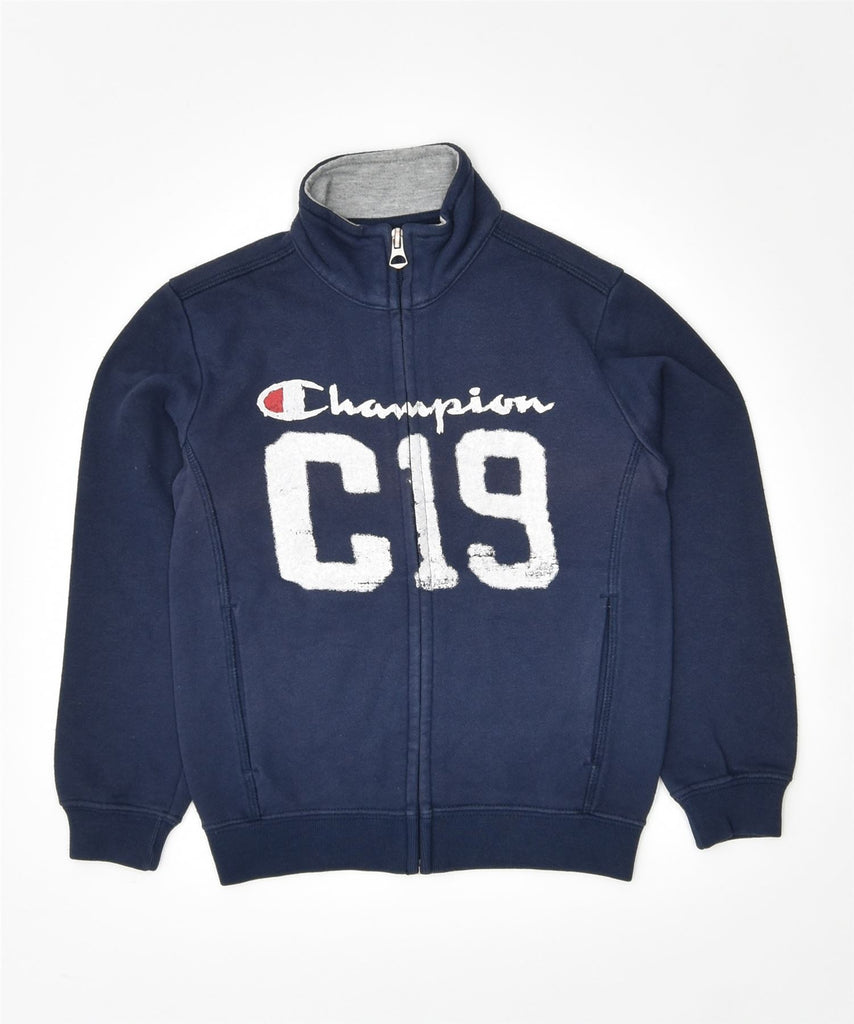 CHAMPION Boys Graphic Tracksuit Top Jacket 3-4 Years 2XS Navy Blue Cotton | Vintage | Thrift | Second-Hand | Used Clothing | Messina Hembry 