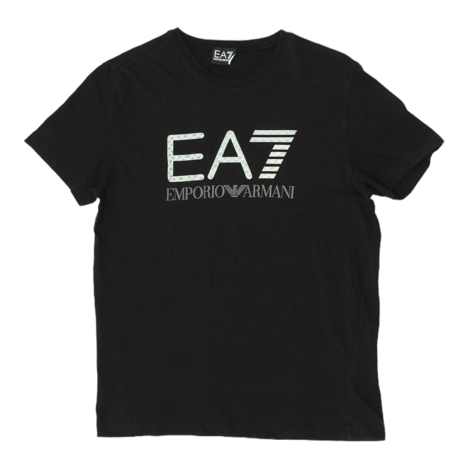 EA7 Emporio Armani Black Spell Out Logo Tshirt Vintage High End