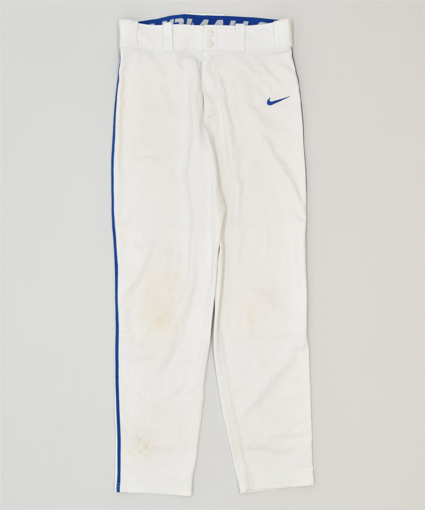 NIKE Womens Dri Fit Tracksuit Trousers Small White Polyester Sports | Vintage | Thrift | Second-Hand | Used Clothing | Messina Hembry 