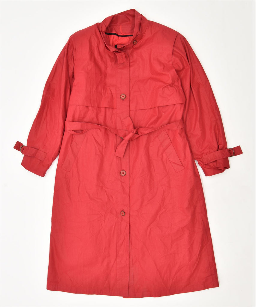 LONDON FOG Womens Trench Coat UK 10 Small Red Polyester | Vintage | Thrift | Second-Hand | Used Clothing | Messina Hembry 