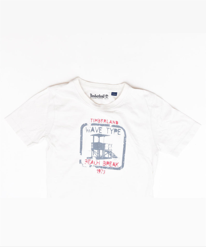 TIMBERLAND Boys Graphic T-Shirt Top 5-6 Years White | Vintage | Thrift | Second-Hand | Used Clothing | Messina Hembry 